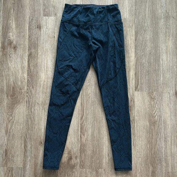 Sweaty Betty Power Leggings XS Blue Black Print High Rise Workout Pants - Picture 2 of 8